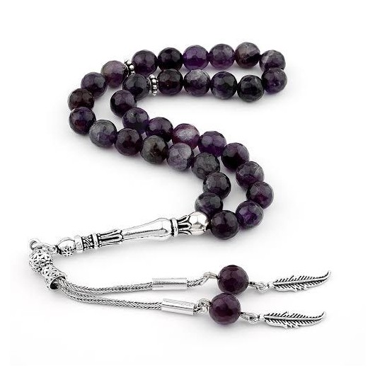 925 Silver Rosary/Rosary Made Of Amethyst Stone