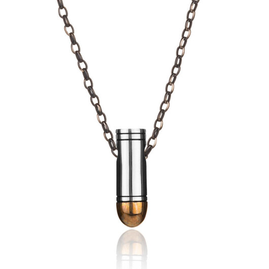925 Sterling Silver Thick Bullet Necklace Chain Model2