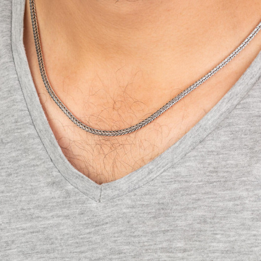 925 Sterling Silver Foxtail Men's Chain
