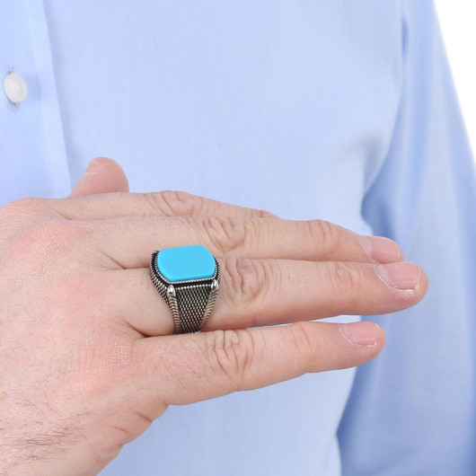 Men's 925 Silver Ring With Turquoise Stone