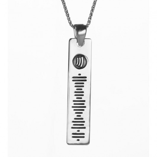 The Voice Of Love Spotify Necklace 925 Sterling Silver Men