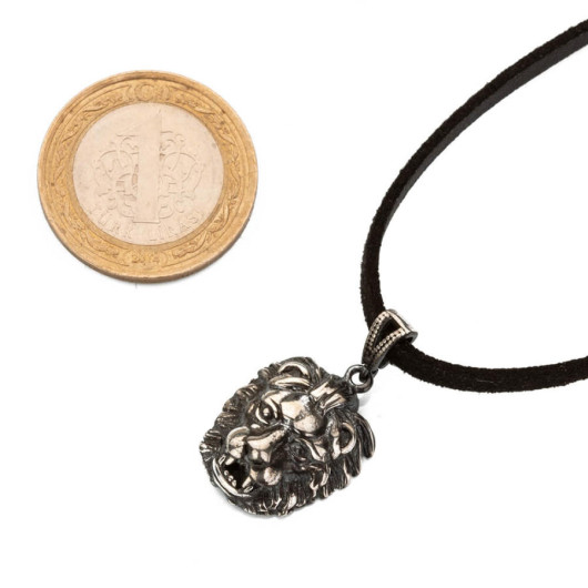 Lion Motif Sterling Silver Men's Necklace