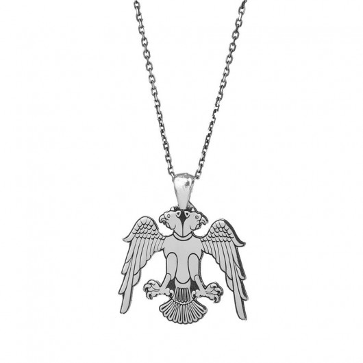 Double Headed Eagle Sterling Silver Necklace