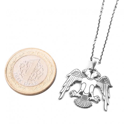 Double Headed Eagle Sterling Silver Necklace