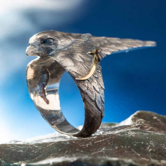 Resurrection Ertuğrul Series Ertuğrul Zihgir Ring With Hawk Motif