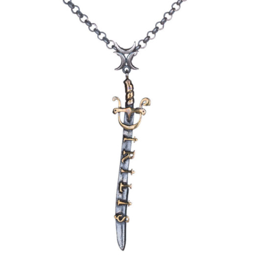 Silver Ertuğrul Sword Necklace With Three Crescent Shapes, From The Diriliş Ertuğrul Series