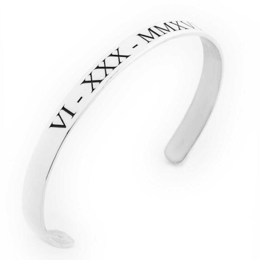 Epigraph: Roman Numeral Silver Bracelet