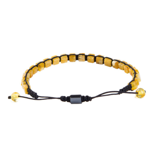 Men's Adjustable Amber Bracelet Yellow Shades Color