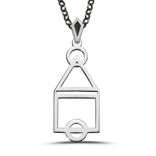 Sterling Silver Men's Squid Game Series Necklace Chain Model2