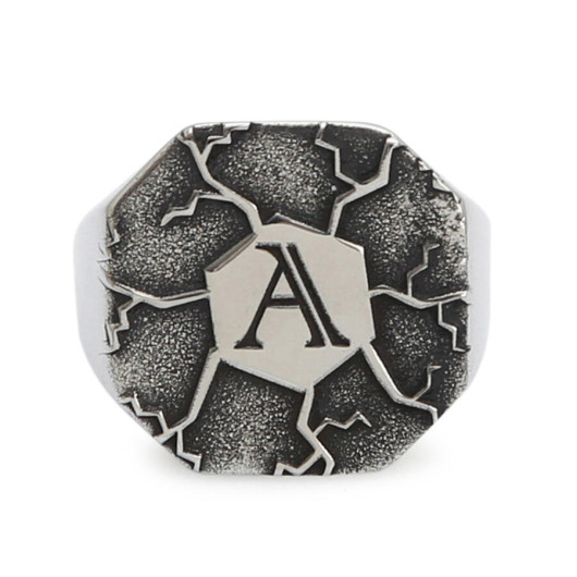 Men's Silver Ring In The Form Of An Octagon, Model 1