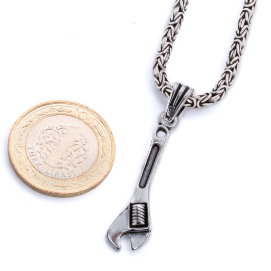 قلادة من الفضة عيار 925 للرجال مع سلسلة موديل مفتاح