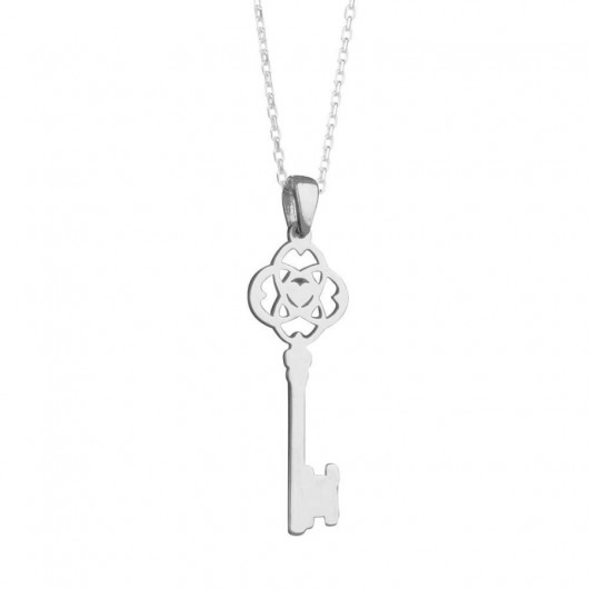 Name Key Figured Women's Sterling Silver Necklace