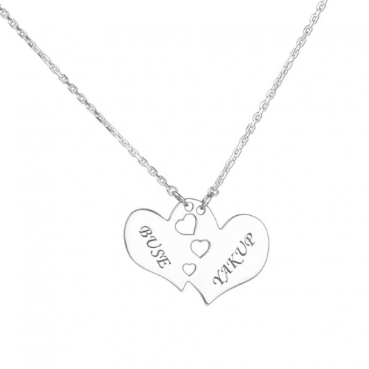 Heart Shaped Personalized Women's Sterling Silver Necklace