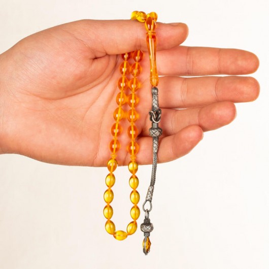 Kazaz Tassel Barley Cut Yellow Squeezed Amber Rosary