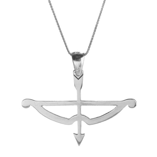 Kemankeş Tozkoparan Arrow Bow Horizontal Cut Silver Necklace