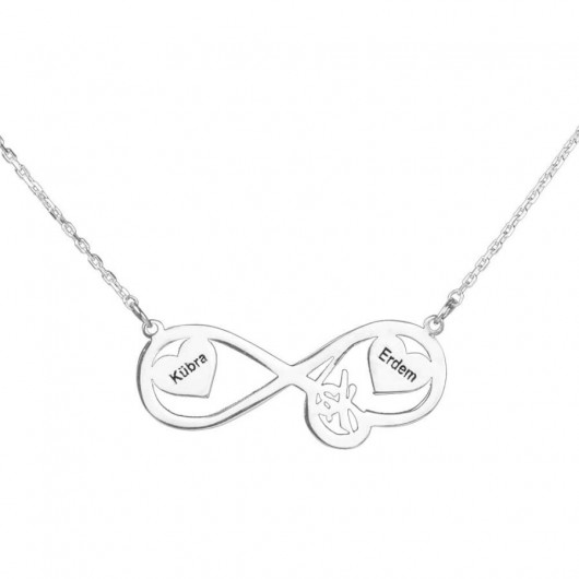 Personalized Name Silver Infinity Necklace