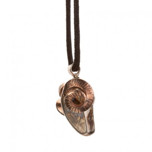 Aries Head Bronze Men's Necklace