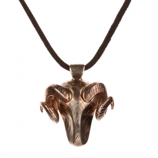 Aries Head Bronze Men's Necklace
