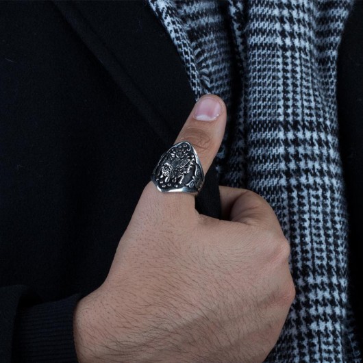 Men's Silver Ring With Ottoman Inscriptions