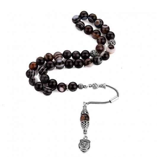 Pöh Tasseled Soleimani Agate Stone Rosary