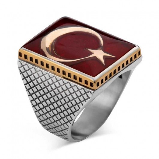 Organization Series Ring Licensed (Male 925 Sterling Silver Star And Crescent)