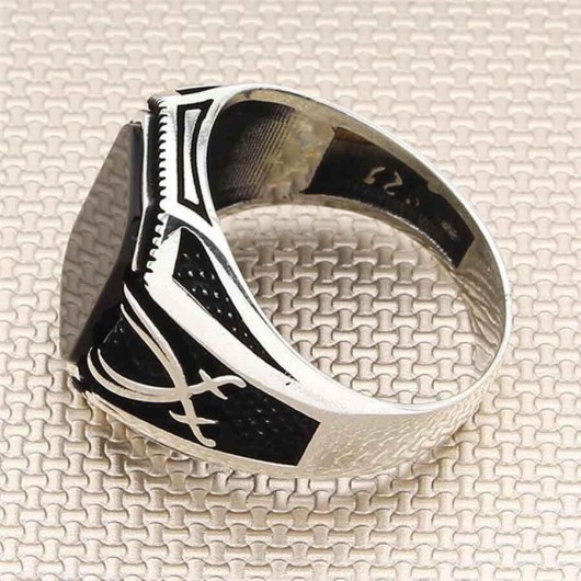 The Splendor Of Zülfikar Black Onyx Stone Sterling Silver Men's Ring