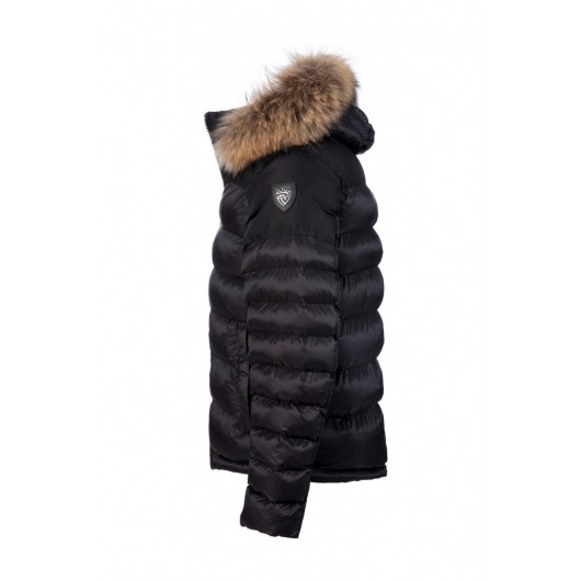 Men's Removable Fur Hooded Stand Up Collar Filled Water Repellent Inflatable Coat 9582