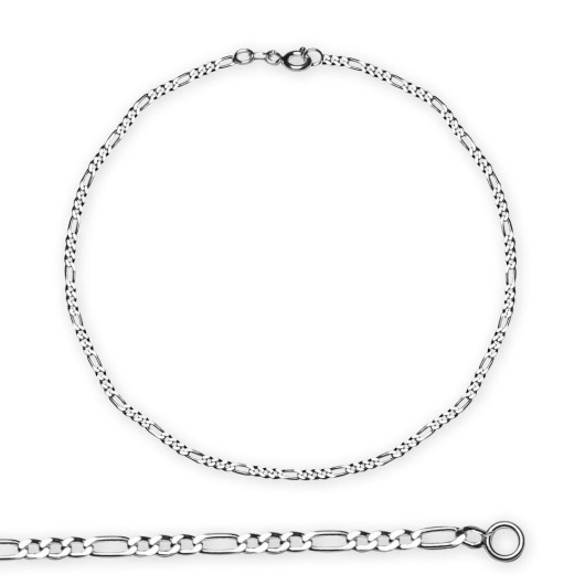 925 Sterling Silver 45 Cm Length Thickness Figaro Men Chain