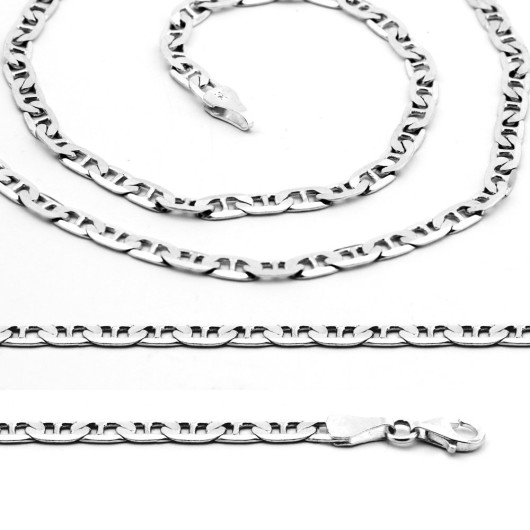 Silver 50 Cm Length 120 Micron Thickness Bar Men Chain