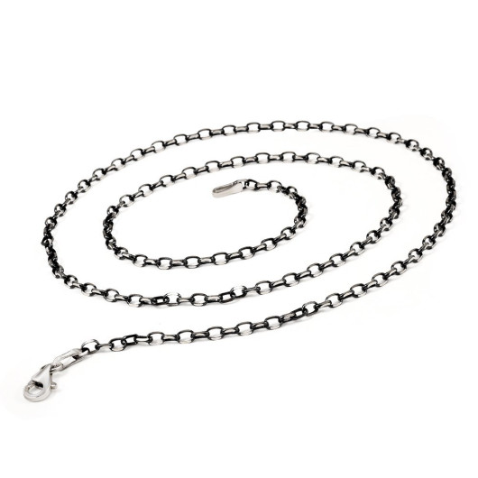 925 Sterling Silver 55 Cm Length Thickness Shaved Men Chain