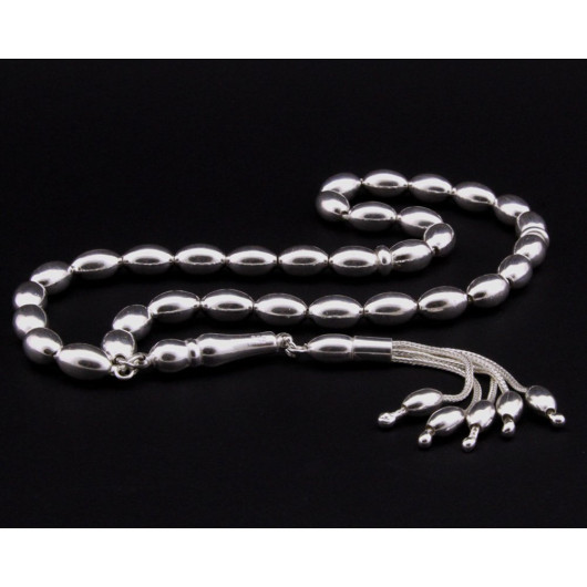 Four Tassel Barley Cut 925 Sterling Silver Prayer Beads