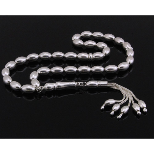 Four Tassel Barley Cut 925 Sterling Silver Prayer Beads