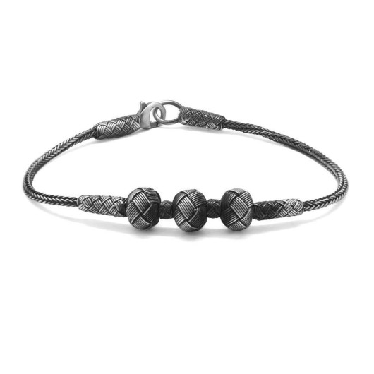 Handmade Row Sphere Design 1000 Sterling Silver Kazaz Bracelet