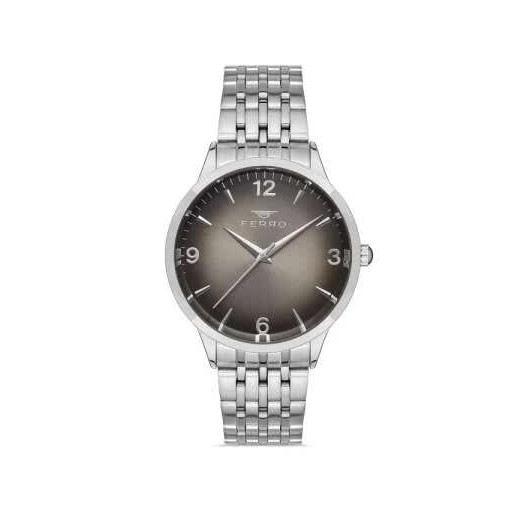 Ferro Silver Color Steel Strap Men Wristwatch