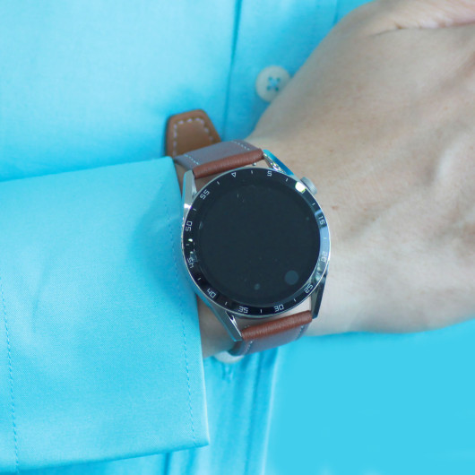 Ferro Brown Leather Strap Smart Watch