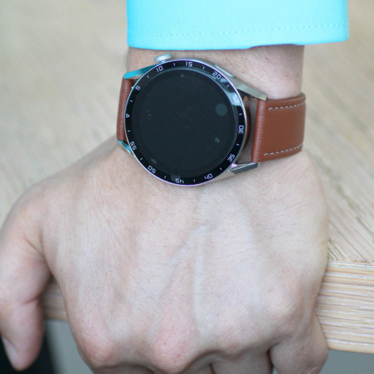 Ferro Brown Leather Strap Smart Watch