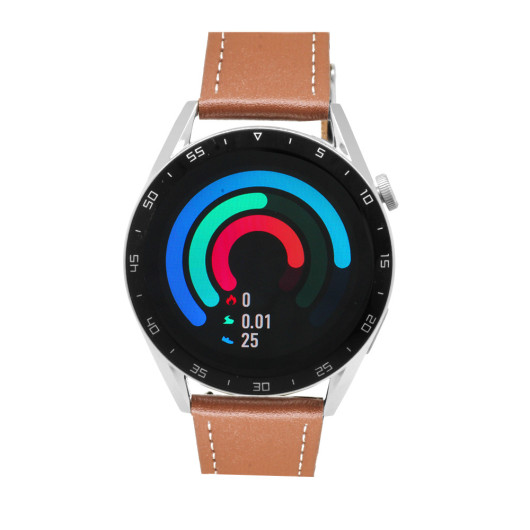 Ferro Brown Leather Strap Smart Watch