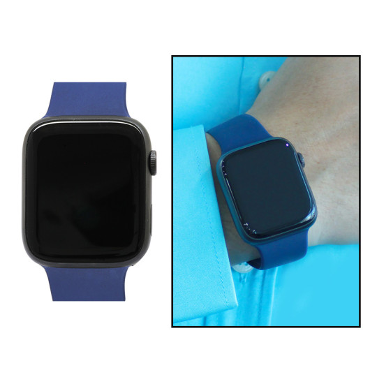 Ferro Blue Color Silicone Strap Smart Watch