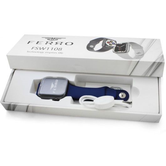 Ferro Blue Color Silicone Strap Smart Watch