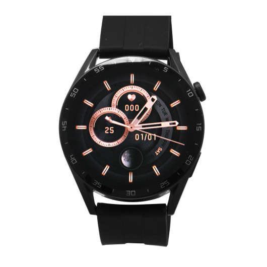 Ferro Black Color Silicone Strap Smart Watch