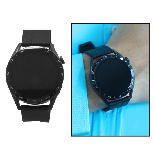 Ferro Black Color Silicone Strap Smart Watch