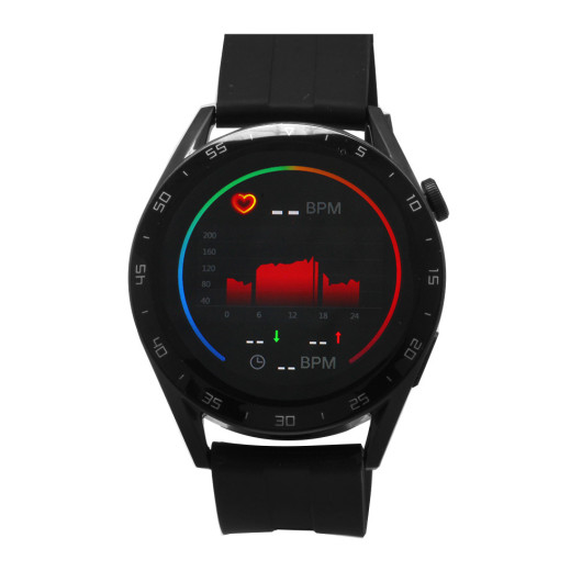 Ferro Black Color Silicone Strap Smart Watch