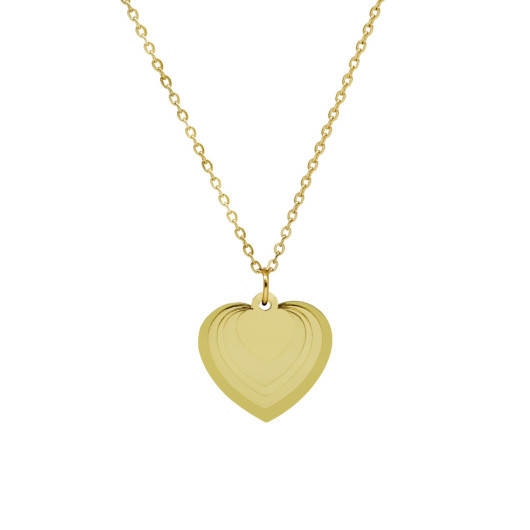 Gold Color Heart Design Personalized Steel Women Necklace