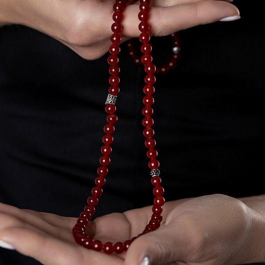 Both Bracelet Necklace And Prayer Beads 99 Red Agate Natural Stone Jewelry