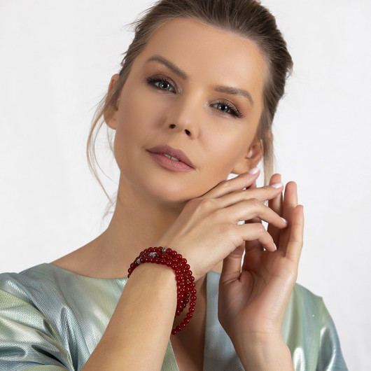 Both Bracelet Necklace And Prayer Beads 99 Red Agate Natural Stone Jewelry