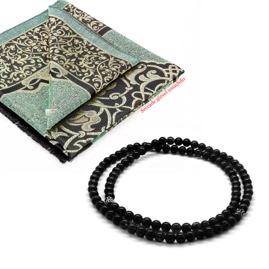 Both Bracelet And Necklace And Prayer Beads Onyx Natural Stone Accessories