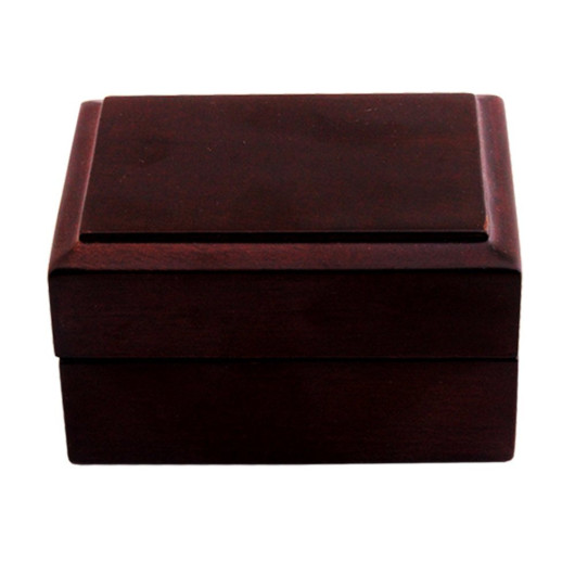 Brown Double Wooden Wedding Ring Box