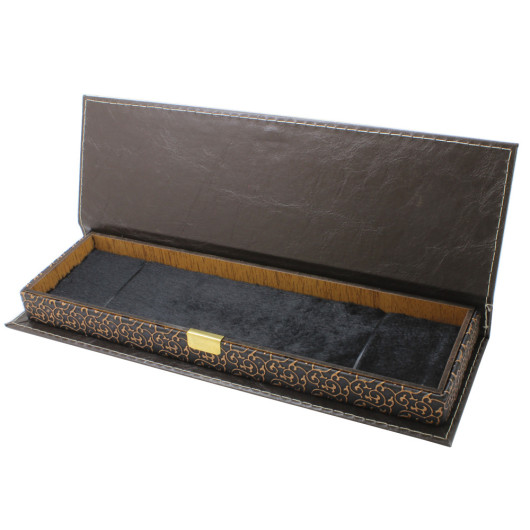 Brown Leather And Wood Combined Elegance Prayer Beads Box