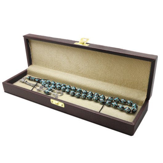 Brown Leather Lined Elegance Prayer Beads Box