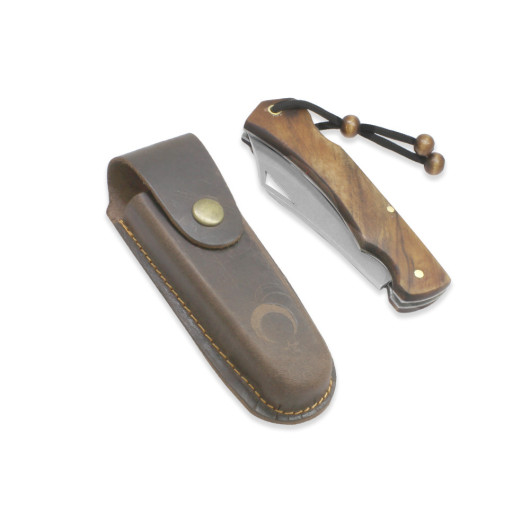 سكين جيب من خشب الجوز  فولاذ يمكن كتابة الاسم عليها